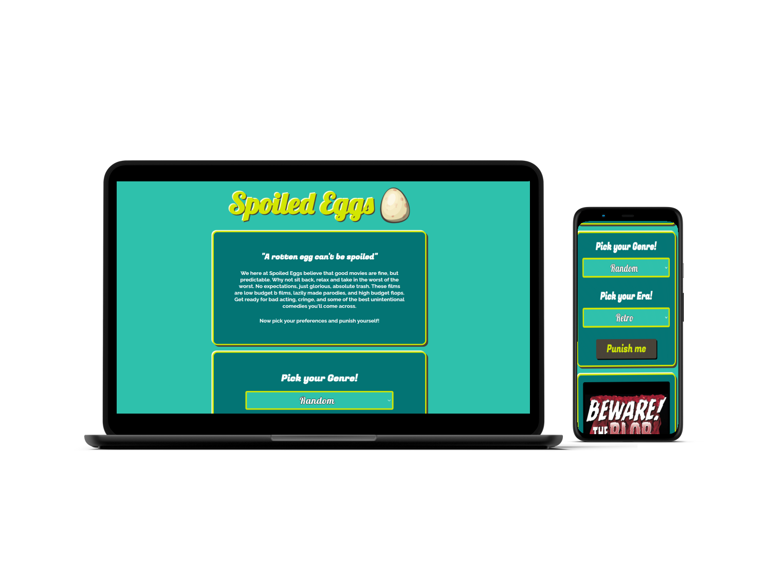 Spoiled eggs webpage